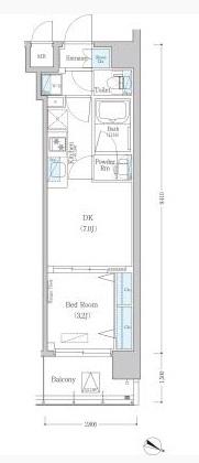 アーバネックス森下(1DK/4階)の間取り写真