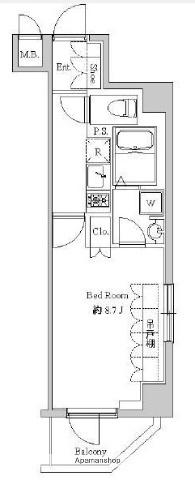 スペーシア住吉(1K/5階)の間取り写真