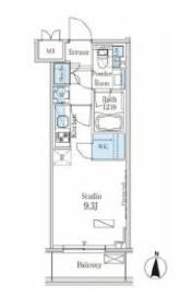 パークアクシス錦糸町ヴェール(ワンルーム/9階)の間取り写真