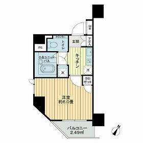 パレステュディオ銀座東(1K/10階)の間取り写真