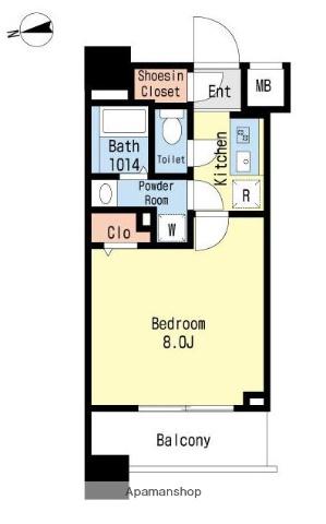 ジェノヴィア大島駅スカイガーデン(1K/4階)の間取り写真