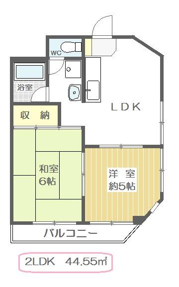 ツインコート(2LDK/10階)の間取り写真