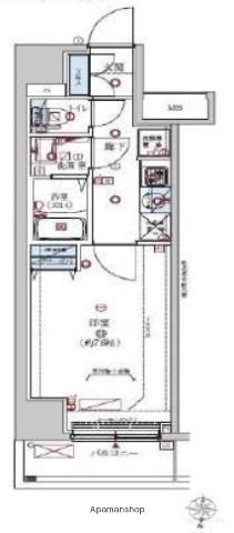 REXZY KIYOSUMI-SHIRAKAWA(1K/3階)の間取り写真