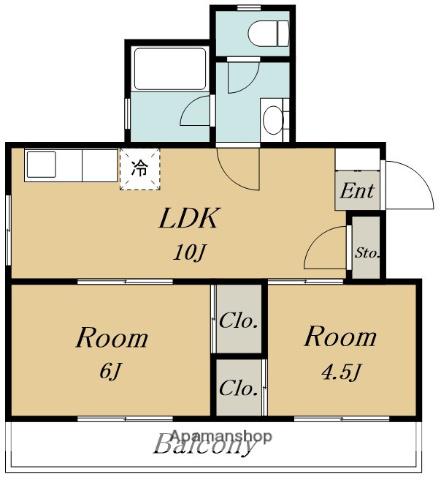 メゾンガーネット(2LDK/2階)の間取り写真