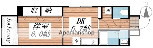 橘ビル(1DK/2階)の間取り写真