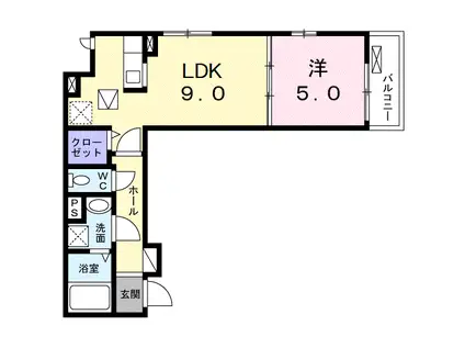 グレイス・シャンブル(1LDK/1階)の間取り写真