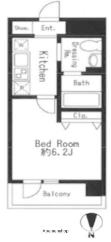 ドゥーエ西大島Ⅱ(1K/9階)の間取り写真