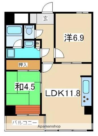 サニーハウス東陽町(2LDK/4階)の間取り写真