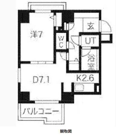ライオンズガーデンテラス東向島(1DK/7階)の間取り写真