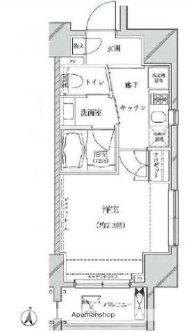 クレイシア亀戸(1K/9階)の間取り写真