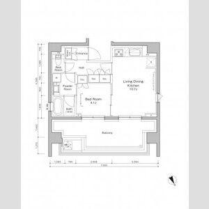 プラウドフラット浅草橋Ⅲ(1LDK/10階)の間取り写真