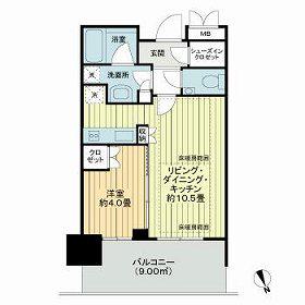 パークコート浜離宮ザタワー(1LDK/6階)の間取り写真