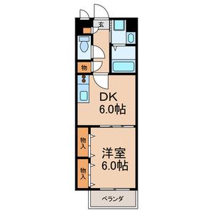 エクスクルーシヴダイゴ(1DK/2階)の間取り写真