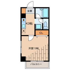 大和商住ビル(1K/3階)の間取り写真
