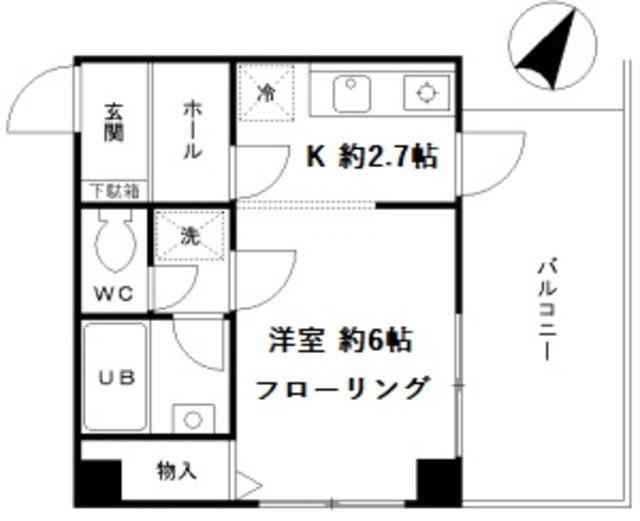 シャローム21(1K/4階)の間取り写真