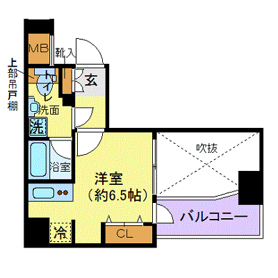 デュアレス千代田三崎町(ワンルーム/9階)の間取り写真