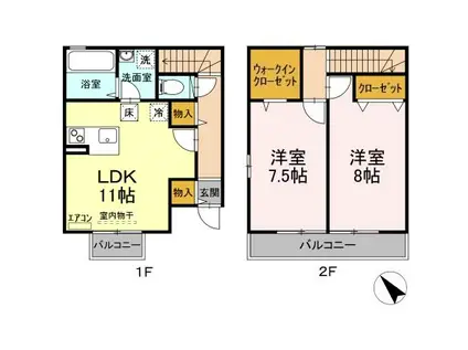 ケーズガーデン(2LDK/1階)の間取り写真