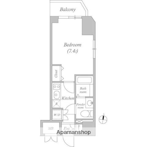 ヒューマンハイム亀戸II(1K/5階)の間取り写真