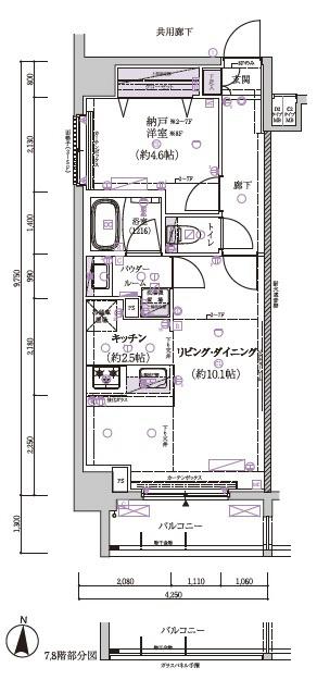 メインステージ菊川Ⅱ(1LDK/6階)の間取り写真