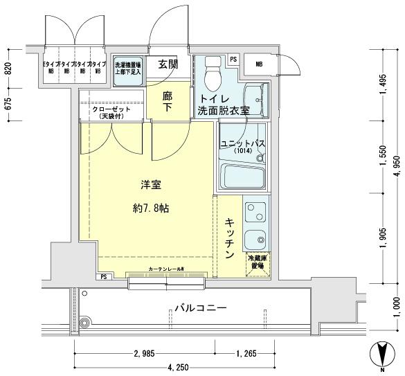 メインステージ錦糸町駅前2(ワンルーム/3階)の間取り写真