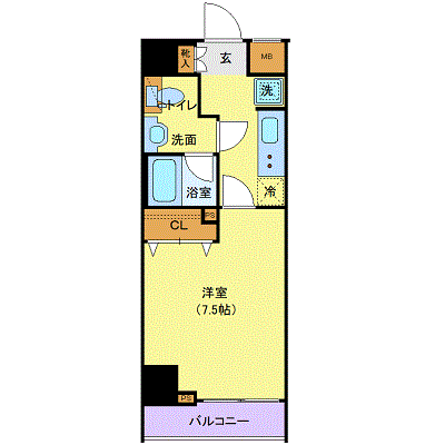 ジェノヴィア上野2スカイガーデン(1K/2階)の間取り写真