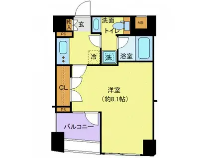 ディアレイシャス東京ベイ潮見(1K/5階)の間取り写真