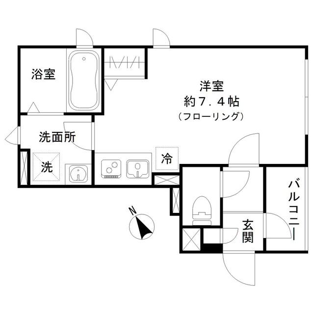 デュオ飯倉 イースト(ワンルーム/3階)の間取り写真