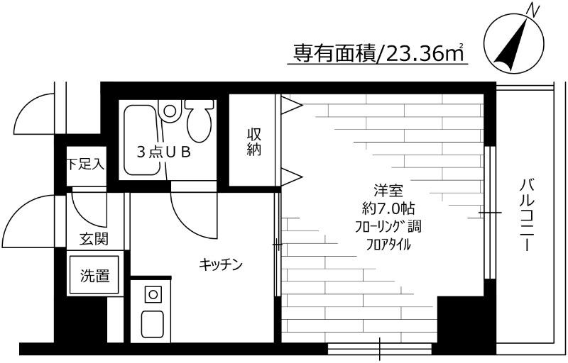 グランドメルシー水天宮(ワンルーム/6階)の間取り写真