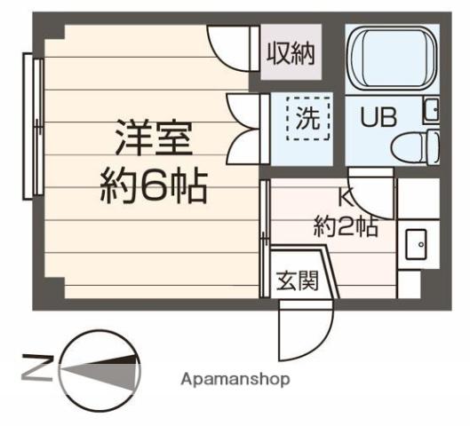 ベリルハイツ(1K/3階)の間取り写真