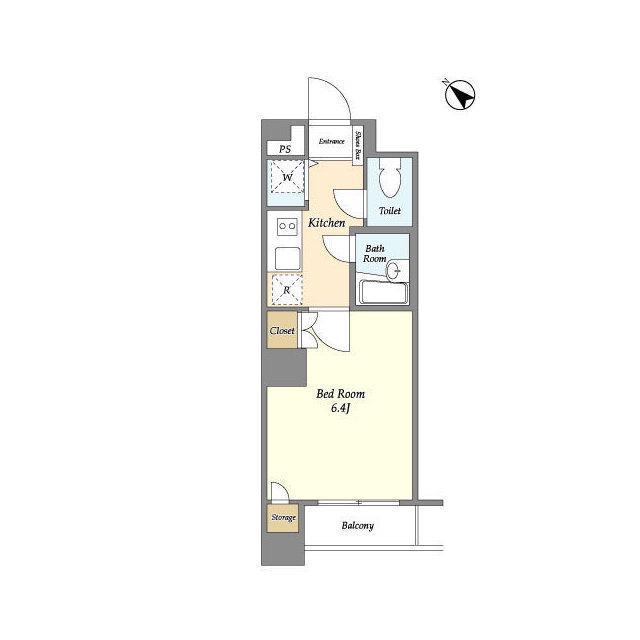 BPRレジデンス水天宮前(1K/1階)の間取り写真