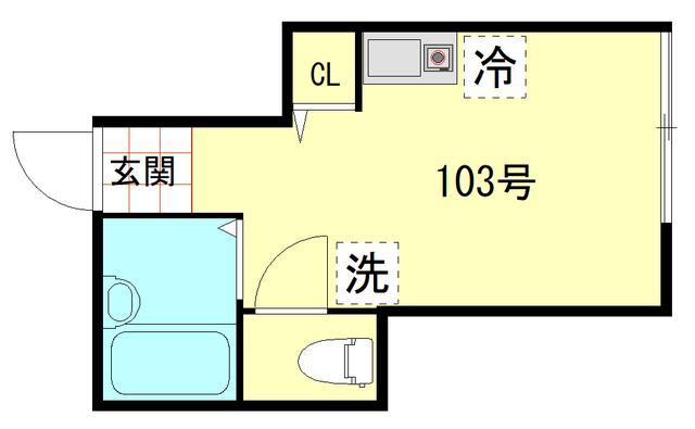 ネオス葛西(ワンルーム/1階)の間取り写真