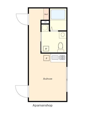 ブライトツー(ワンルーム/1階)の間取り写真