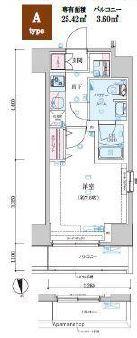 ジェノヴィア木場スカイガーデン(1K/5階)の間取り写真