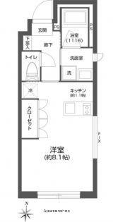 プラティーク森下(ワンルーム/4階)の間取り写真