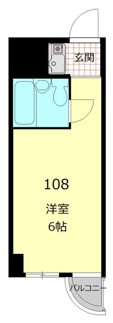 マリンロードダイヤモンドパレス(ワンルーム/1階)の間取り写真