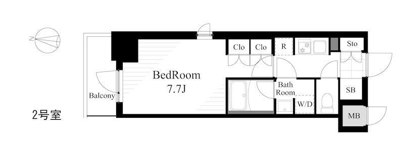 ラティエラ大島(1K/5階)の間取り写真