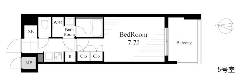 ラティエラ大島(1K/9階)の間取り写真