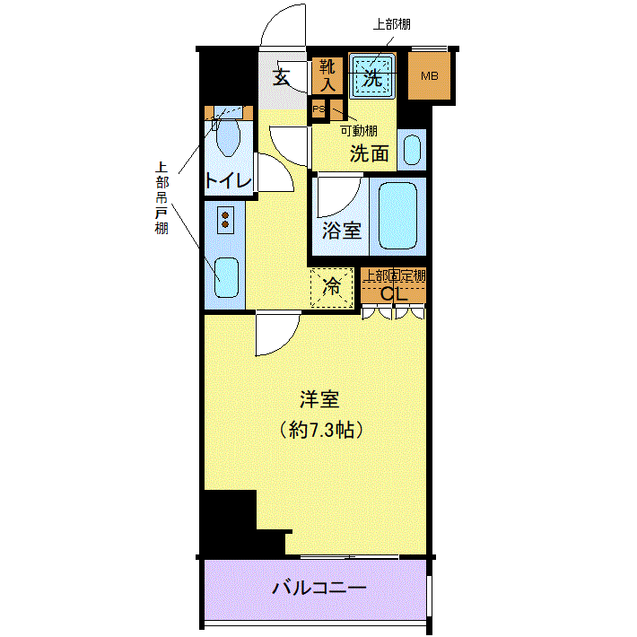クレヴィスタ亀戸Ⅲ(1K/2階)の間取り写真