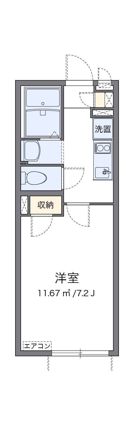 クレイノスガノ東(1K/1階)の間取り写真