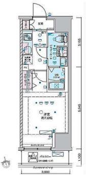 GENOVIA南砂町SKYGARDEN(1K/14階)の間取り写真