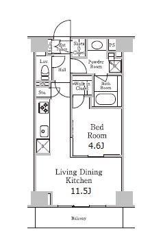 レジディア千駄木(1LDK/3階)の間取り写真