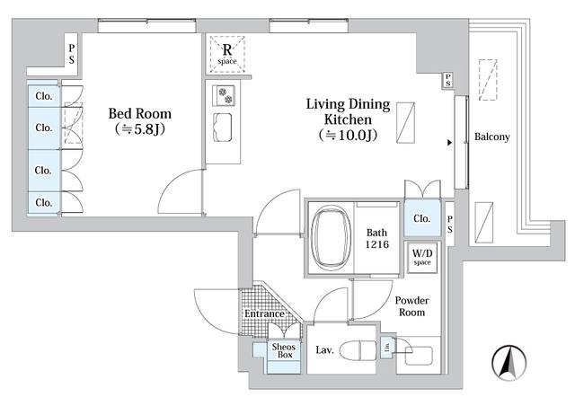 JP NOIE 錦糸町(1LDK/8階)の間取り写真