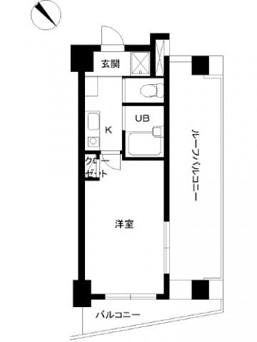 スカイコート目白台(1K/6階)の間取り写真