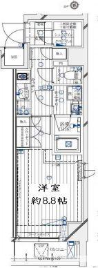 REGALIZ大島(1K/4階)の間取り写真
