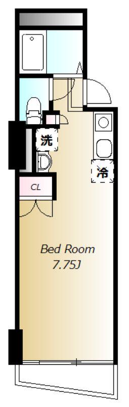 スクエア日本橋Ⅱ(ワンルーム/4階)の間取り写真