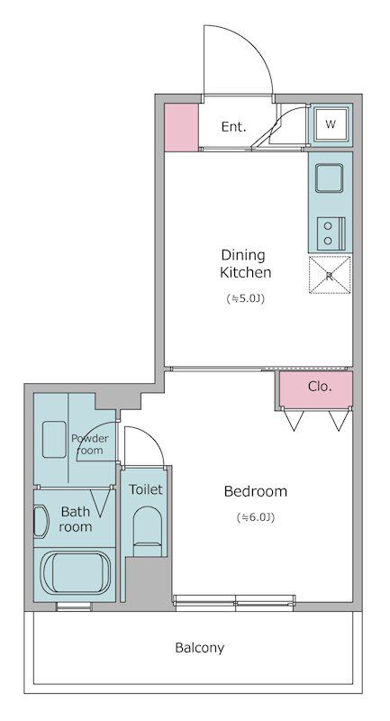 レジディア日本橋人形町(1DK/3階)の間取り写真