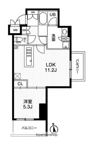 AR向島(1LDK/3階)の間取り写真