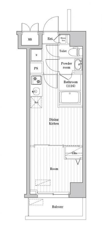 ハーモニーレジデンス東京大島ザ・ガーデン(1DK/1階)の間取り写真