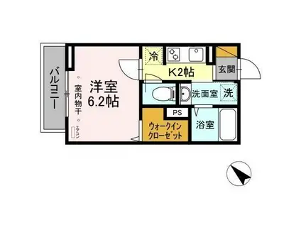京葉線 新浦安駅 徒歩15分 3階建 築3年(1K/3階)の間取り写真