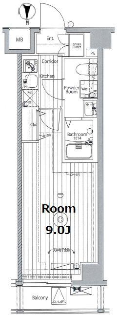 メイクス東向島Ⅱ(1K/4階)の間取り写真